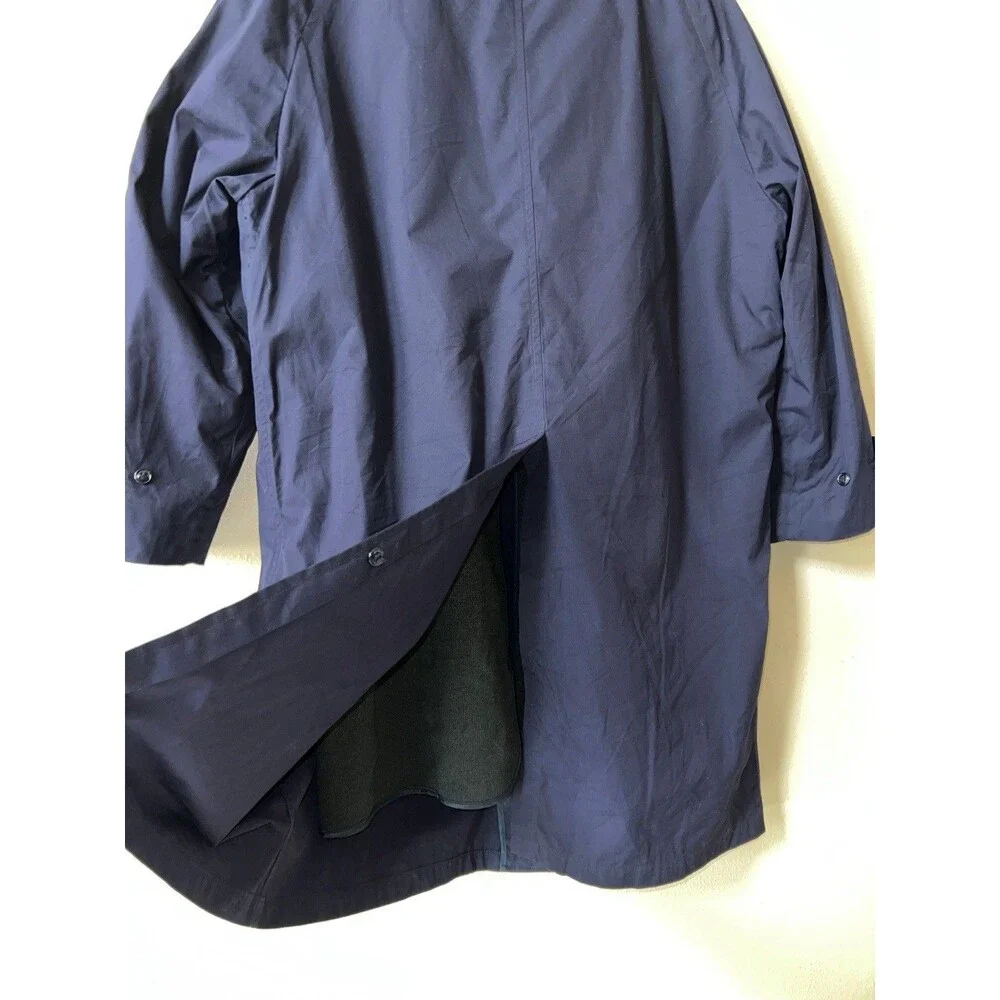 VTG US Air Force All Weather Coat Trench 46R Removable Liner Military Blue 70s